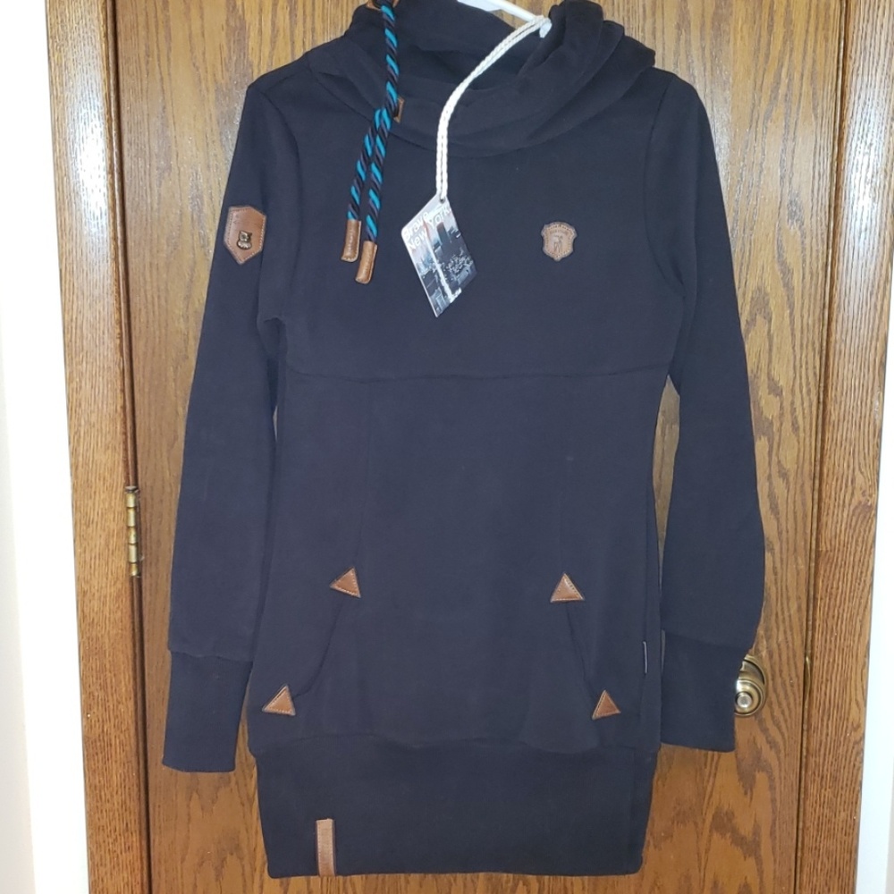 NWT‼Naketano Lange IX Long Black Hoodie